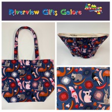 Large Tote Bag - Australian Animals on Navy Large Tote Bag - Australian Animals on Navy